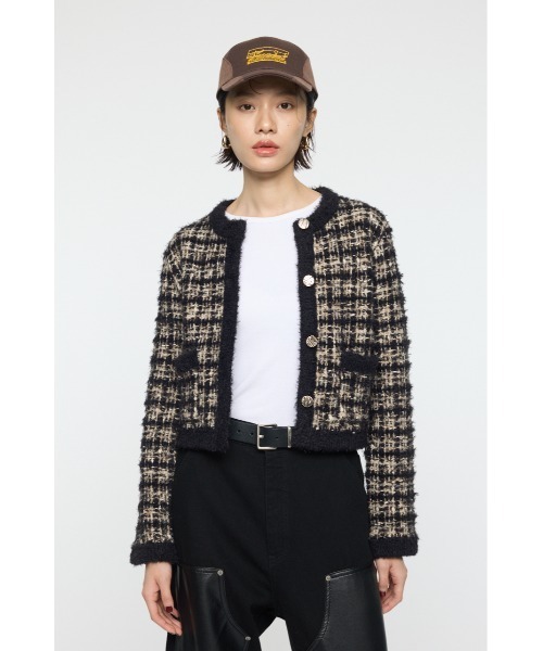 セール】COMPACT KNIT TWEED ジャケット（ノーカラージャケット