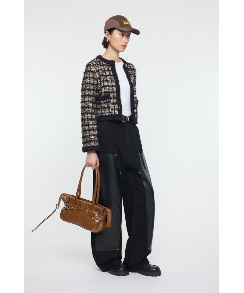 COMPACT KNIT TWEED ジャケット（ノーカラージャケット）｜MOUSSY