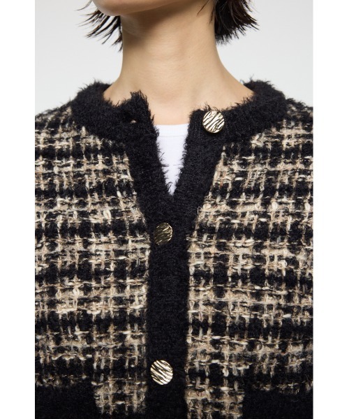 セール】COMPACT KNIT TWEED ジャケット（ノーカラージャケット