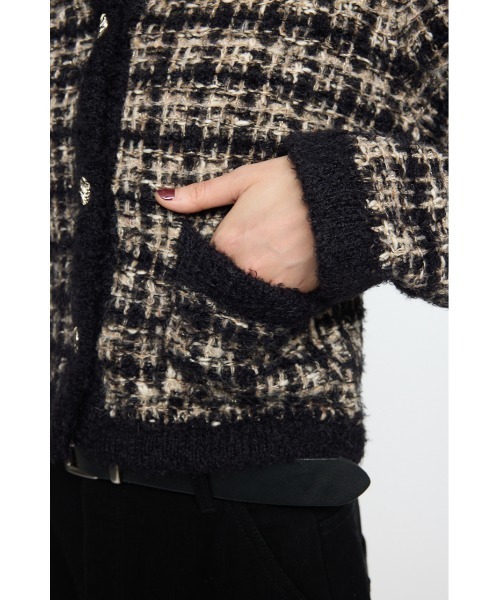 セール】COMPACT KNIT TWEED ジャケット（ノーカラージャケット