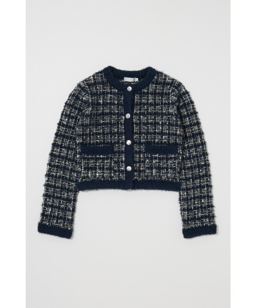 MOUSSY（マウジー）の「COMPACT KNIT TWEED ジャケット（ノーカラージャケット・レディース・オフホワイト/ネイビー/ブラック・FREE）」の17枚目の写真