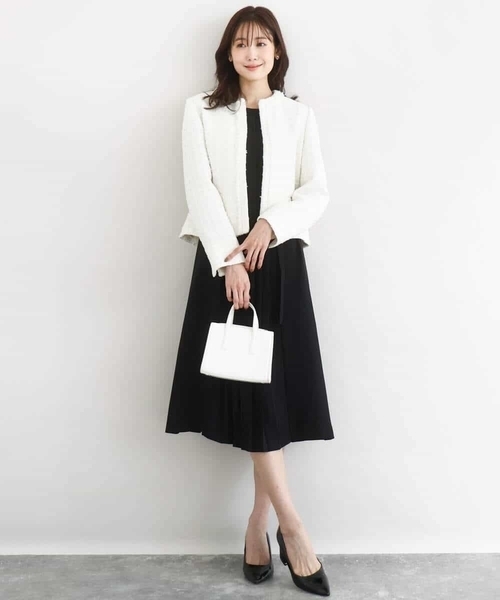 MK MICHEL KLEIN（エムケーミッシェルクラン）の「サテンジョーゼット プリーツワンピース/洗える（ワンピース・レディース・ライトグレー/ネイビー/ブラック・38）」の10枚目の写真