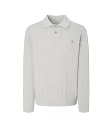 HAZZYS（ ヘジス）の「[25FW][Iconic] Gray Cool Cotton Cable Collar Knit（ニット/セーター）」