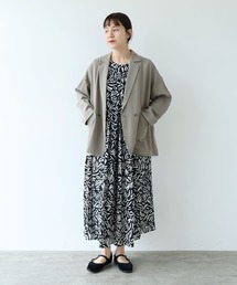 yuni | Rayon/Cupra/cotton print tiered no sleeves ワンピース(ワンピース)