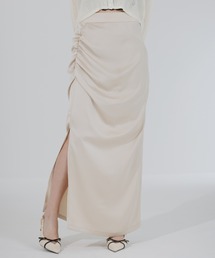 SENEE（セニー）の「satin drape long skirt（サテンドレープロングスカート）（スカート）」