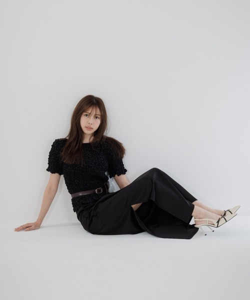 SENEE(セニー)の「satin drape long skirt(サテンドレープロングスカート)(スカート・レディース・アイボリー/ブラック・MEDIUM/SMALL)」の11枚目の写真
