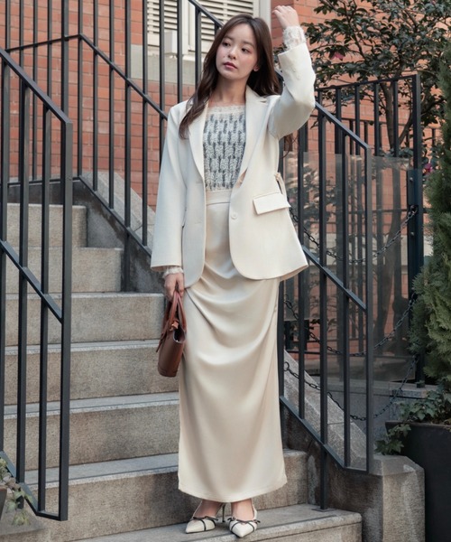 satin drape long skirt（サテンドレープロングスカート）（スカート