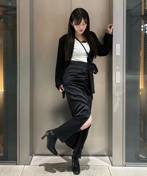 週末お値下げ【未使用】regleam☆サテンスカートSATIN SKIRT satin drape long skirt（サテンドレープロングスカート）（スカート