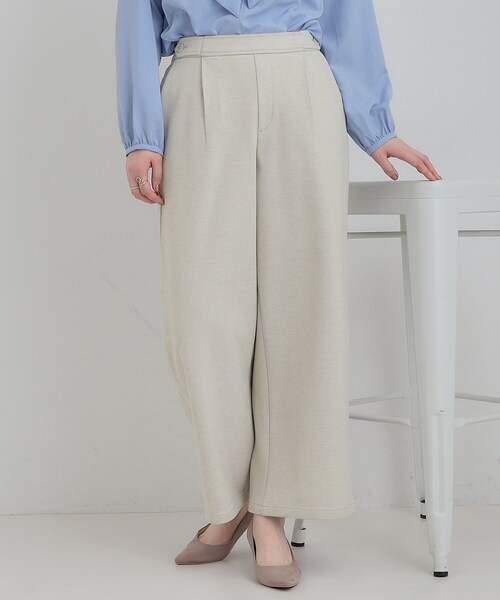 SHOO・LA・RUE（シューラルー）の「【洗濯機可/S-LL】あったか起毛ワイドパンツ（その他パンツ・レディース・オフホワイト/グレー/ブラック/ベージュ・01/02/03/04）」の3枚目の写真