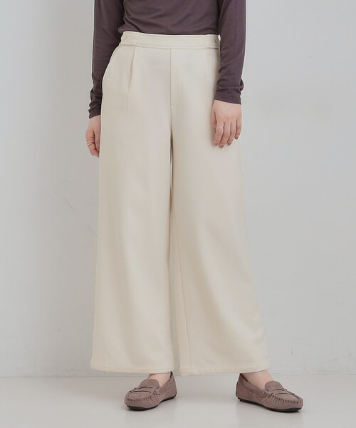 SHOO・LA・RUE（シューラルー）の「【洗濯機可/S-LL】あったか起毛ワイドパンツ（その他パンツ・レディース・オフホワイト/グレー/ブラック/ベージュ・01/02/03/04）」の5枚目の写真