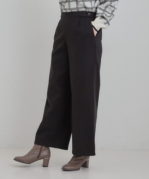 SHOO・LA・RUE（シューラルー）の「【洗濯機可/S-LL】あったか起毛ワイドパンツ（その他パンツ・レディース・オフホワイト/グレー/ブラック/ベージュ・01/02/03/04）」の10枚目の写真