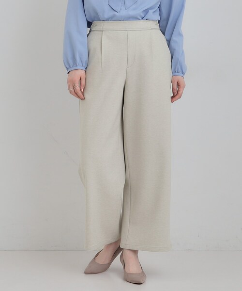 SHOO・LA・RUE（シューラルー）の「【洗濯機可/S-LL】あったか起毛ワイドパンツ（その他パンツ・レディース・オフホワイト/グレー/ブラック/ベージュ・01/02/03/04）」の13枚目の写真