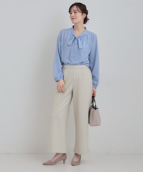 SHOO・LA・RUE（シューラルー）の「【洗濯機可/S-LL】あったか起毛ワイドパンツ（その他パンツ・レディース・オフホワイト/グレー/ブラック/ベージュ・01/02/03/04）」の15枚目の写真