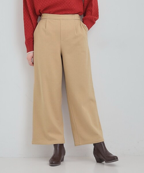 SHOO・LA・RUE（シューラルー）の「【洗濯機可/S-LL】あったか起毛ワイドパンツ（その他パンツ・レディース・オフホワイト/グレー/ブラック/ベージュ・01/02/03/04）」の18枚目の写真