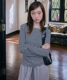 Unblend | 【Unblend】針抜きリブボートネック アソート 長袖Tシャツ(Tシャツ/カットソー)