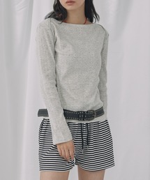 Unblend | 【Unblend】針抜きリブボートネック アソート 長袖Tシャツ(Tシャツ/カットソー)