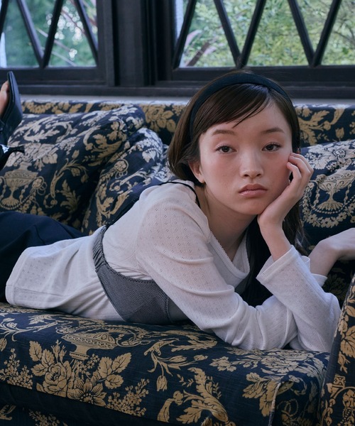 Unblend（アンブレンド）の「【Unblend】針抜きリブボートネック アソート 長袖Tシャツ（Tシャツ/カットソー・レディース・ネイビー/ホワイト系/杢グレー/オフホワイト・FREE）」の5枚目の写真