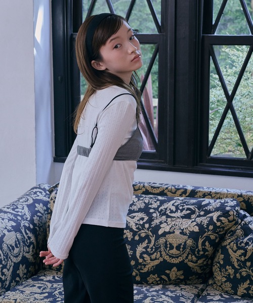 Unblend（アンブレンド）の「【Unblend】針抜きリブボートネック アソート 長袖Tシャツ（Tシャツ/カットソー・レディース・ネイビー/ホワイト系/杢グレー/オフホワイト・FREE）」の10枚目の写真