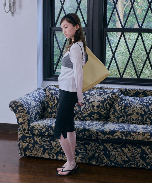 Unblend（アンブレンド）の「【Unblend】針抜きリブボートネック アソート 長袖Tシャツ（Tシャツ/カットソー・レディース・ネイビー/ホワイト系/杢グレー/オフホワイト・FREE）」の12枚目の写真