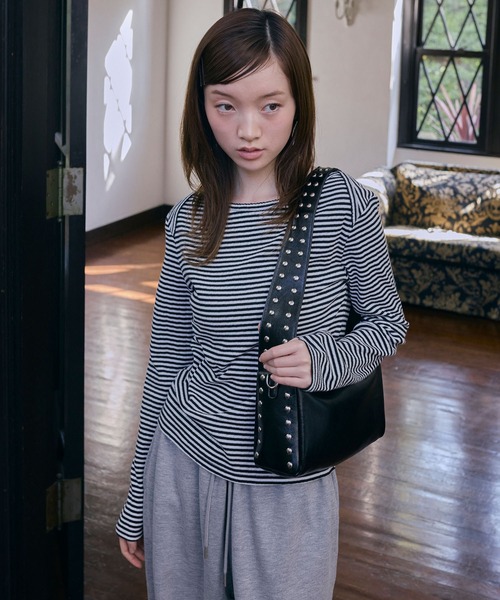 Unblend（アンブレンド）の「【Unblend】針抜きリブボートネック アソート 長袖Tシャツ（Tシャツ/カットソー・レディース・ネイビー/ホワイト系/杢グレー/オフホワイト・FREE）」の15枚目の写真