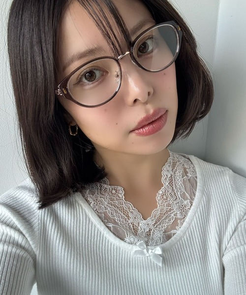 SANSeLF(サンセルフ)の「【SANSeLF】 ボストンクリアフレームアイウェア saa25a238(メガネ・レディース・ブラウン・FREE)」の1枚目の写真