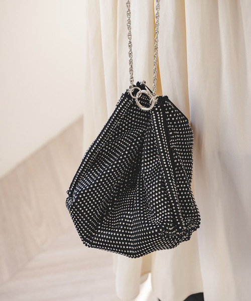 Noble（ノーブル）の「2WAYラインストーンバッグ（ハンドバッグ・レディース・ブラック/シルバー・FREE）」の3枚目の写真