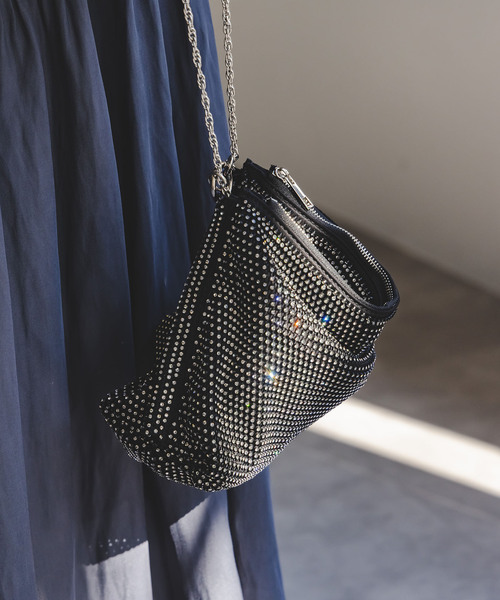 Noble（ノーブル）の「2WAYラインストーンバッグ（ハンドバッグ・レディース・ブラック/シルバー・FREE）」の4枚目の写真