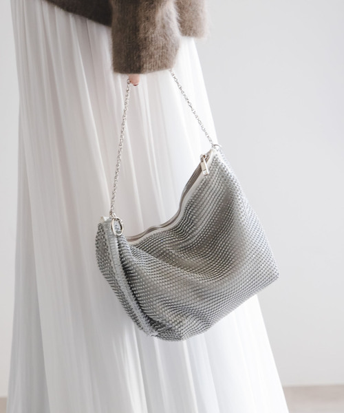 Noble（ノーブル）の「2WAYラインストーンバッグ（ハンドバッグ・レディース・ブラック/シルバー・FREE）」の6枚目の写真