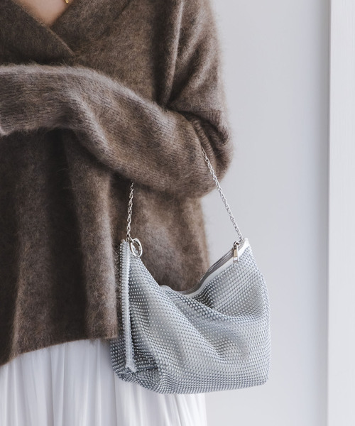 Noble（ノーブル）の「2WAYラインストーンバッグ（ハンドバッグ・レディース・ブラック/シルバー・FREE）」の7枚目の写真