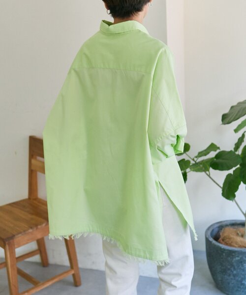 ear PAPILLONNER（イアパピヨネ）の「オーバーサイズフリンジシャツ【SUM1 STYLE】（シャツ/ブラウス・レディース・パープル/ライム/ブルー系その他・FREE）」の7枚目の写真