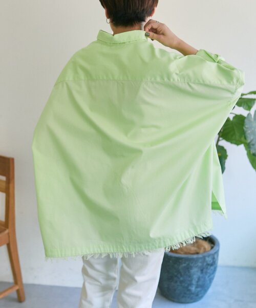 ear PAPILLONNER（イアパピヨネ）の「オーバーサイズフリンジシャツ【SUM1 STYLE】（シャツ/ブラウス・レディース・パープル/ライム/ブルー系その他・FREE）」の8枚目の写真