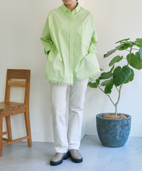 ear PAPILLONNER（イアパピヨネ）の「オーバーサイズフリンジシャツ【SUM1 STYLE】（シャツ/ブラウス・レディース・パープル/ライム/ブルー系その他・FREE）」の10枚目の写真