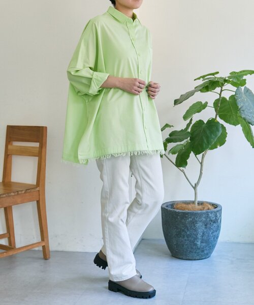 ear PAPILLONNER（イアパピヨネ）の「オーバーサイズフリンジシャツ【SUM1 STYLE】（シャツ/ブラウス・レディース・パープル/ライム/ブルー系その他・FREE）」の11枚目の写真