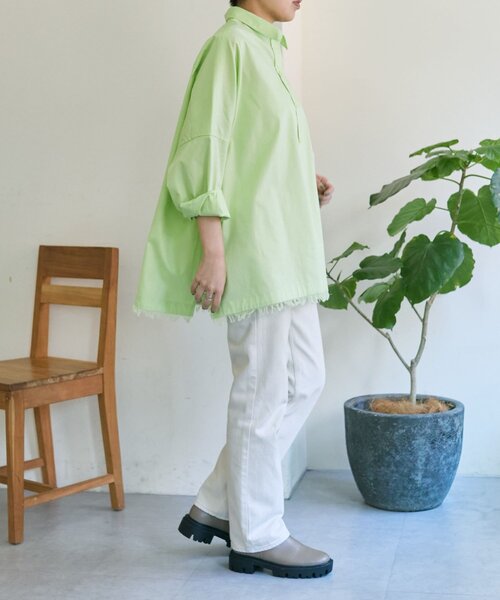 ear PAPILLONNER（イアパピヨネ）の「オーバーサイズフリンジシャツ【SUM1 STYLE】（シャツ/ブラウス・レディース・パープル/ライム/ブルー系その他・FREE）」の13枚目の写真