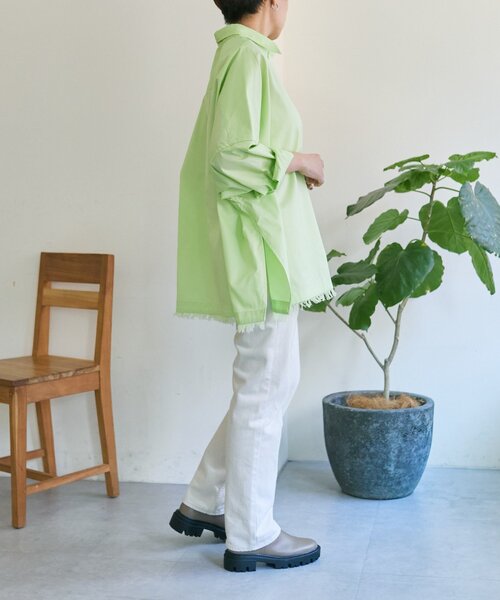 ear PAPILLONNER（イアパピヨネ）の「オーバーサイズフリンジシャツ【SUM1 STYLE】（シャツ/ブラウス・レディース・パープル/ライム/ブルー系その他・FREE）」の14枚目の写真