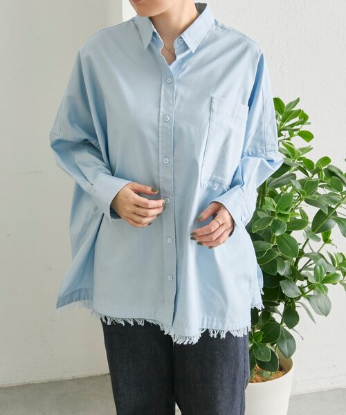 ear PAPILLONNER（イアパピヨネ）の「オーバーサイズフリンジシャツ【SUM1 STYLE】（シャツ/ブラウス・レディース・パープル/ライム/ブルー系その他・FREE）」の21枚目の写真