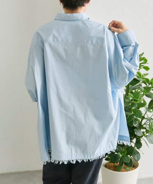 ear PAPILLONNER（イアパピヨネ）の「オーバーサイズフリンジシャツ【SUM1 STYLE】（シャツ/ブラウス・レディース・パープル/ライム/ブルー系その他・FREE）」の8枚目の写真