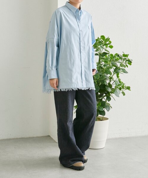 ear PAPILLONNER（イアパピヨネ）の「オーバーサイズフリンジシャツ【SUM1 STYLE】（シャツ/ブラウス・レディース・パープル/ライム/ブルー系その他・FREE）」の10枚目の写真