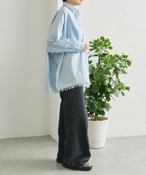 ear PAPILLONNER（イアパピヨネ）の「オーバーサイズフリンジシャツ【SUM1 STYLE】（シャツ/ブラウス・レディース・パープル/ライム/ブルー系その他・FREE）」の11枚目の写真