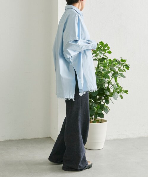 ear PAPILLONNER（イアパピヨネ）の「オーバーサイズフリンジシャツ【SUM1 STYLE】（シャツ/ブラウス・レディース・パープル/ライム/ブルー系その他・FREE）」の12枚目の写真