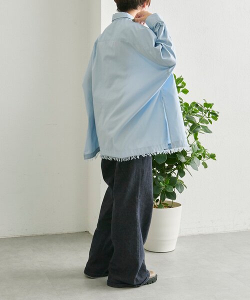 ear PAPILLONNER（イアパピヨネ）の「オーバーサイズフリンジシャツ【SUM1 STYLE】（シャツ/ブラウス・レディース・パープル/ライム/ブルー系その他・FREE）」の13枚目の写真