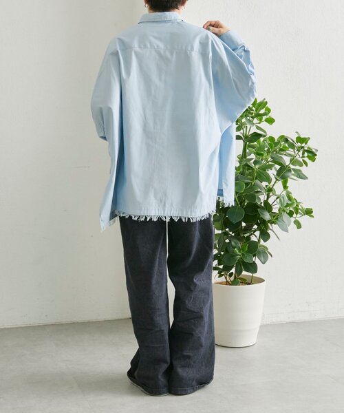 ear PAPILLONNER（イアパピヨネ）の「オーバーサイズフリンジシャツ【SUM1 STYLE】（シャツ/ブラウス・レディース・パープル/ライム/ブルー系その他・FREE）」の14枚目の写真