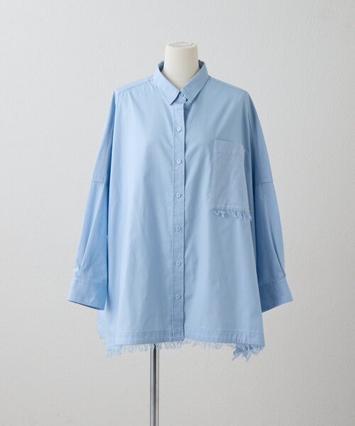 ear PAPILLONNER（イアパピヨネ）の「オーバーサイズフリンジシャツ【SUM1 STYLE】（シャツ/ブラウス・レディース・パープル/ライム/ブルー系その他・FREE）」の15枚目の写真
