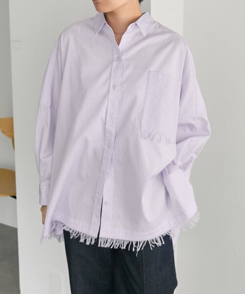 ear PAPILLONNER（イアパピヨネ）の「オーバーサイズフリンジシャツ【SUM1 STYLE】（シャツ/ブラウス・レディース・パープル/ライム/ブルー系その他・FREE）」の17枚目の写真