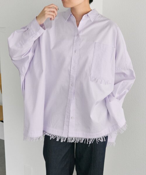 ear PAPILLONNER（イアパピヨネ）の「オーバーサイズフリンジシャツ【SUM1 STYLE】（シャツ/ブラウス・レディース・パープル/ライム/ブルー系その他・FREE）」の18枚目の写真