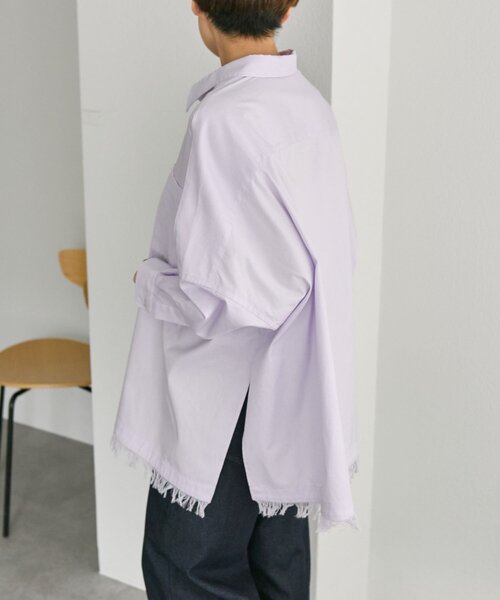 ear PAPILLONNER（イアパピヨネ）の「オーバーサイズフリンジシャツ【SUM1 STYLE】（シャツ/ブラウス・レディース・パープル/ライム/ブルー系その他・FREE）」の20枚目の写真