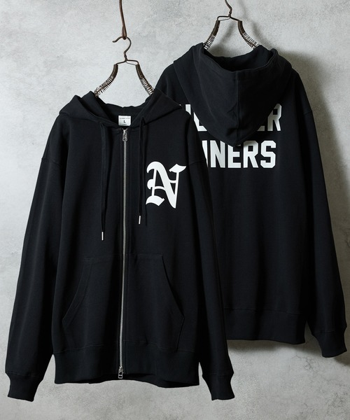 NUMBER (N)INE（ナンバーナイン）の「NUMBER NINERS BACK PRINTED FULL ZIP SWEAT HOODIE / ナンバーナイナーズ バックプリント ジップパーカー（パーカー・メンズ・トップグレー/ブラック・XL/L/M）」の2枚目の写真