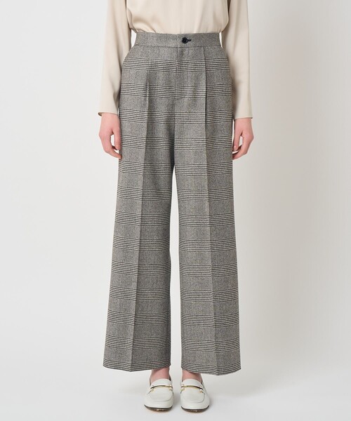 ANAYI(アナイ)の「グレンチェックワイドタックパンツ〈セットアップ対応商品〉(その他パンツ・レディース・ブラック系その他・38/36)」の2枚目の写真