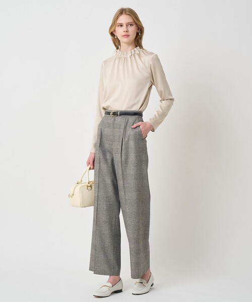 ANAYI(アナイ)の「グレンチェックワイドタックパンツ〈セットアップ対応商品〉(その他パンツ・レディース・ブラック系その他・38/36)」の6枚目の写真