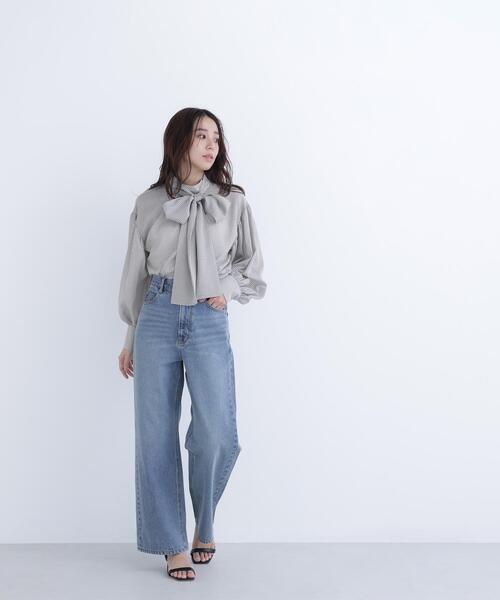 NATURAL BEAUTY BASIC（ナチュラルビューティーベーシック）の「◇ミニチェック2wayボウタイブラウス（シャツ/ブラウス・レディース・ホワイト系その他/ブルー系その他/ホワイト系その他2・SMALL/MEDIUM）」の7枚目の写真